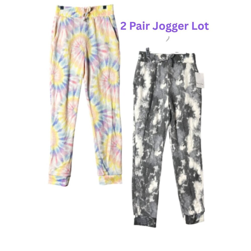 Love Fire 2 Pair Lot of ‎ Joggers Juniors Womens M Tie-Dye Casual Lounge Wear